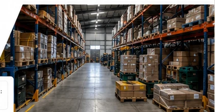 Stock et rayonnages de fournitures professionnelles